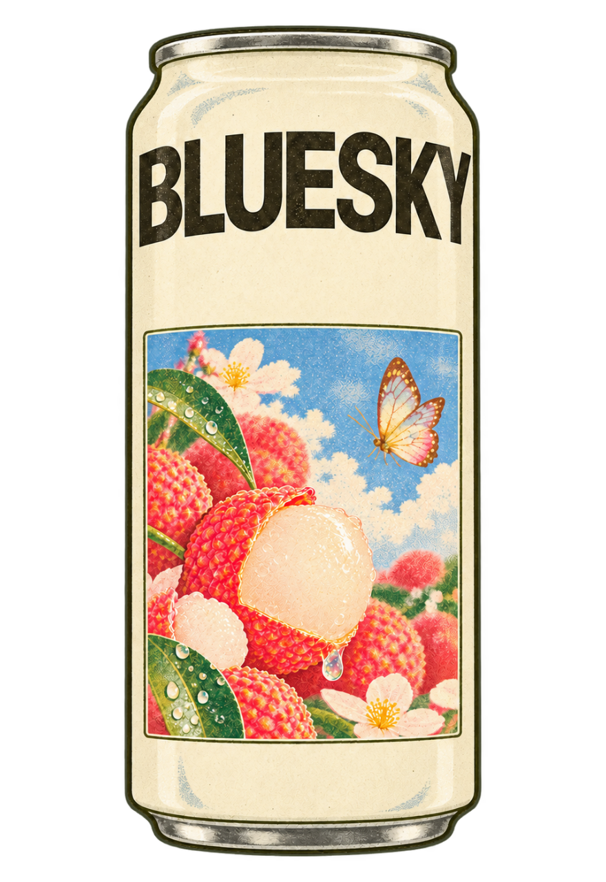 Bluesky lychee soda can