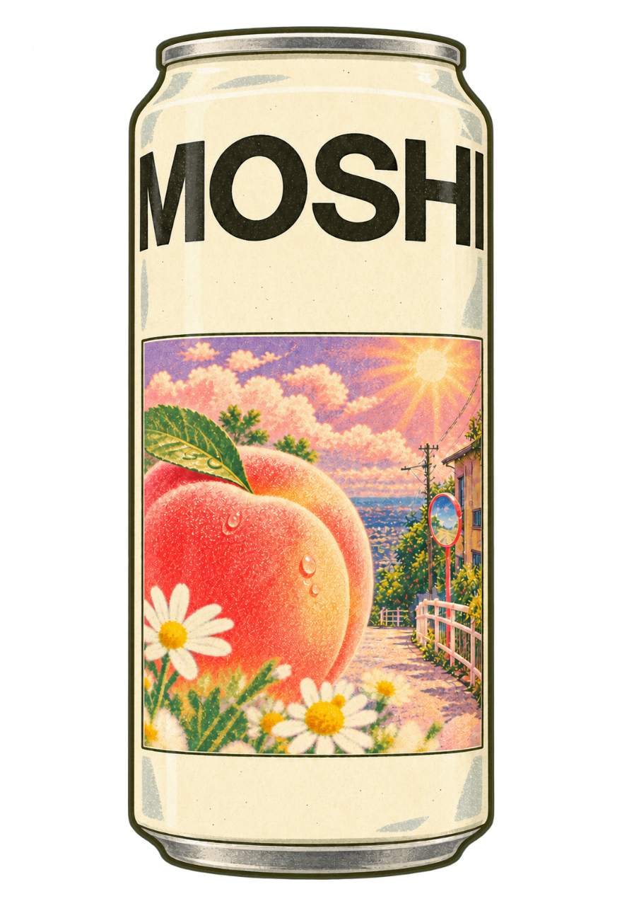 Moshi peach tea can